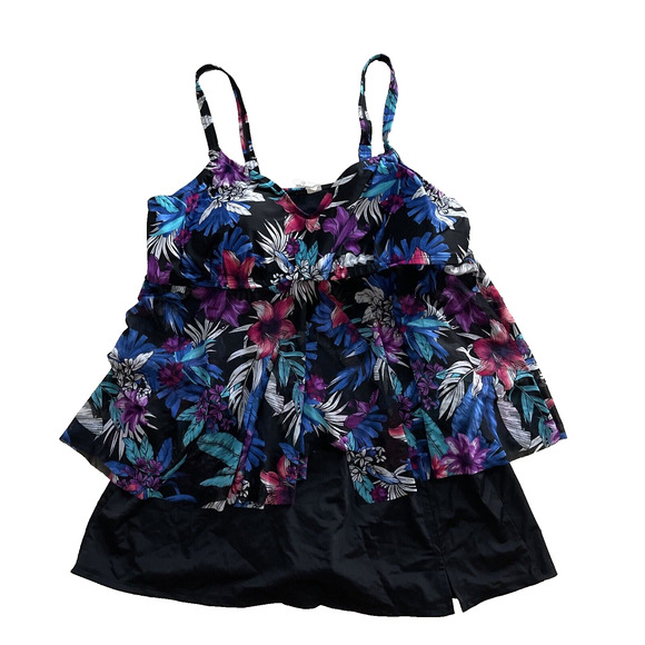 Croft & Barrow Two Piece Tankini Swimsuit, NWT, Top Size 2X, Bottom Size L - Picture 1 of 14